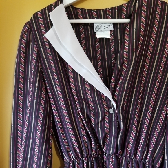 𝅺vintage Orite Union Made Long Sleeve Striped Dress. 9 to 5 realness - Picture 6 of 9